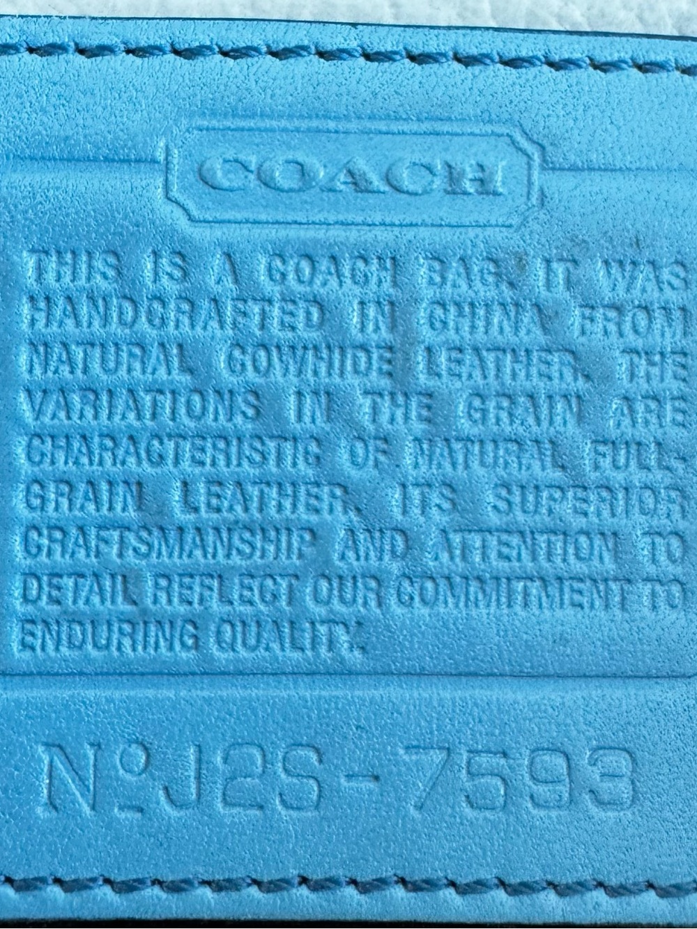 RARE Vintage Coach Pool Blue Leather Hampton Demi Hobo Bag 7593 Y2K w/Hangtag - Picture 2 of 11